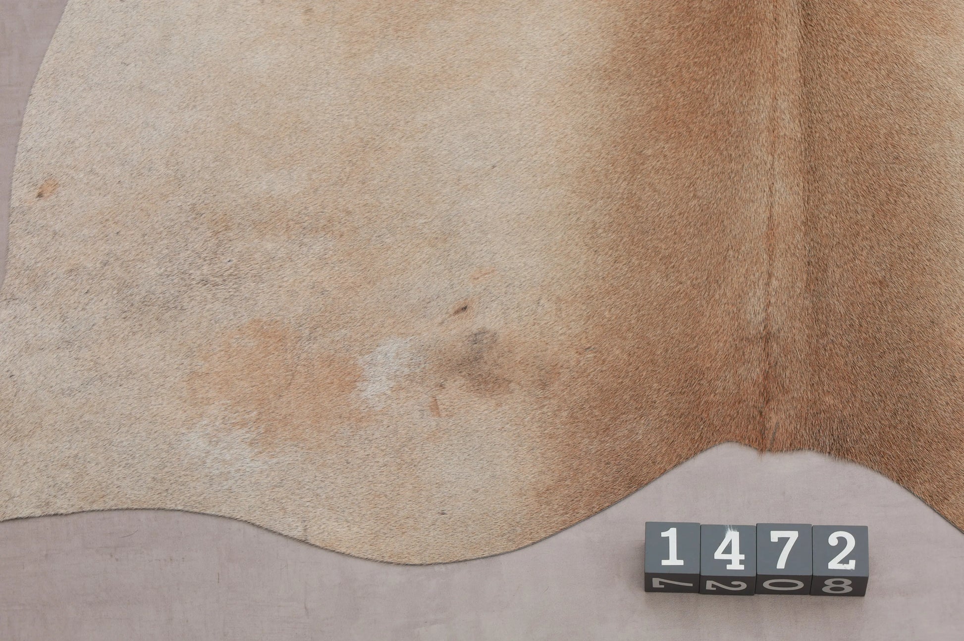 Kuhfell Beige Braun (1472) 1-2 qm Nahaufnahme Rückenende