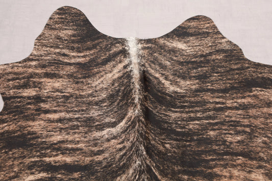 Kuhfell Beige Schwarz getigert (1507) 1-2 qm Nahaufnahme Hals