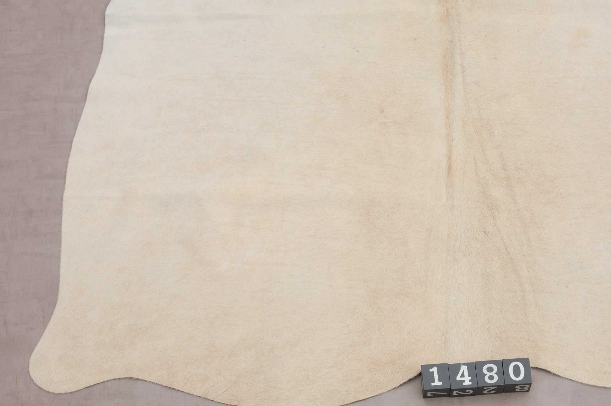Kuhfell Beige sehr hell (1480) 1-2 qm Nahaufnahme - Rückenende