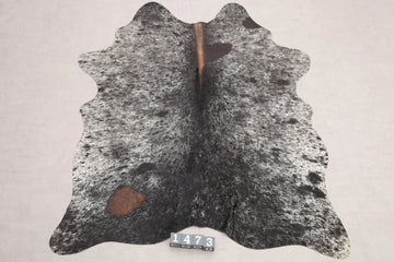Kuhfell Schwarz Weiß Braun Salz & Pfeffer (1473) 1-2 qm Gesamtaufnahme