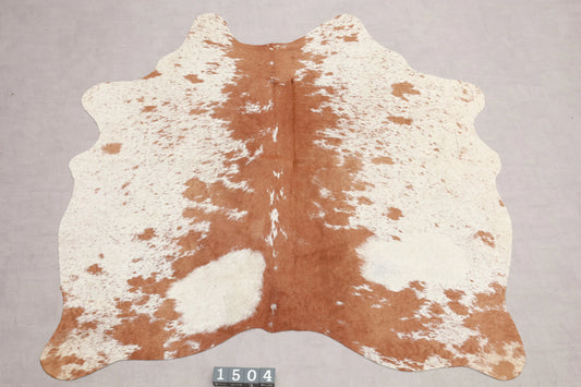 Kuhfell Weiß Braun Beige gesprenkelt (1504) 1-2 qm Gesamtaufnahme